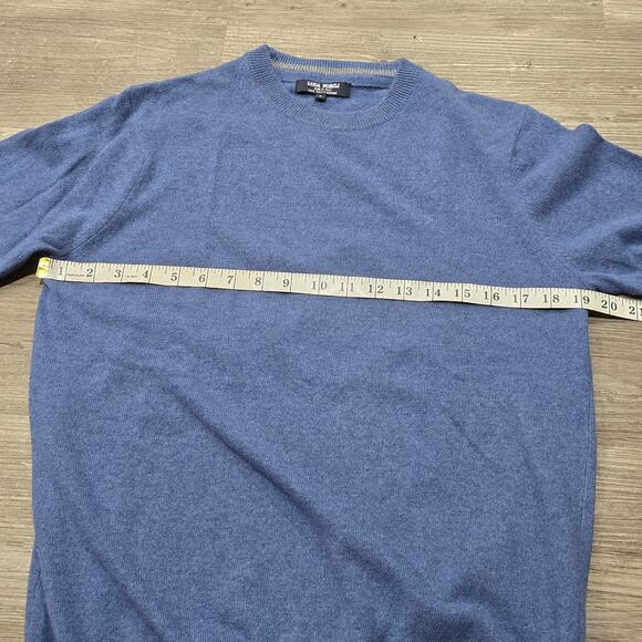 Luca Nobili Blue 100% Italian Cashmere Pullover Crewneck Lightweight Sweater - Picture 6 of 8